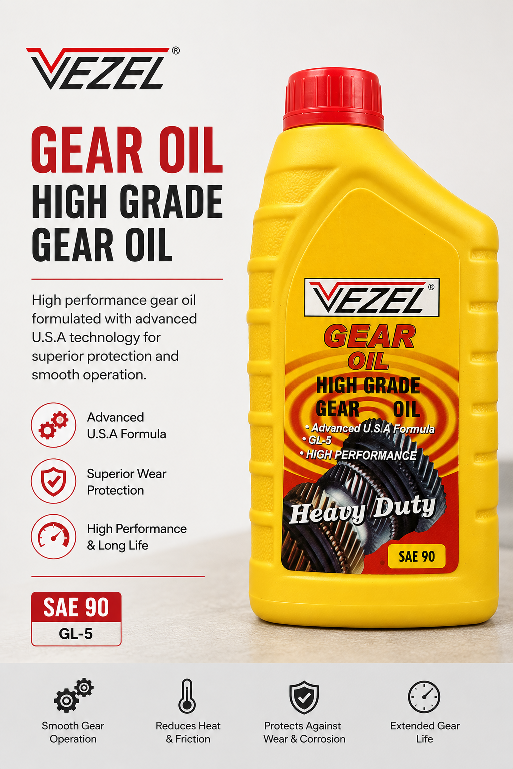 VEZEL Gear Oil SAE 90 GL-5